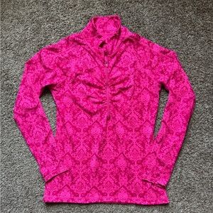 Athleta Cinch tapestry print Damask pattern 1/4 Zip Pullover